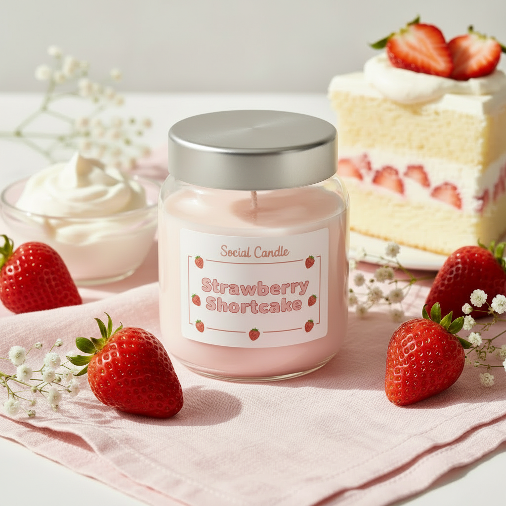 Strawberry Shortcake Candle - Matte Aluminum Lid